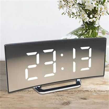 LUMTID LED Alarm Clock with Mirror & Temperature Display